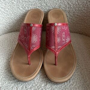 Ugg fuchsia leather sandals - size 10